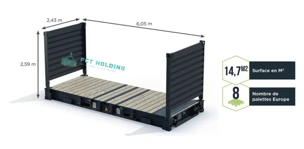 Container 20 Fuß Flat Rack